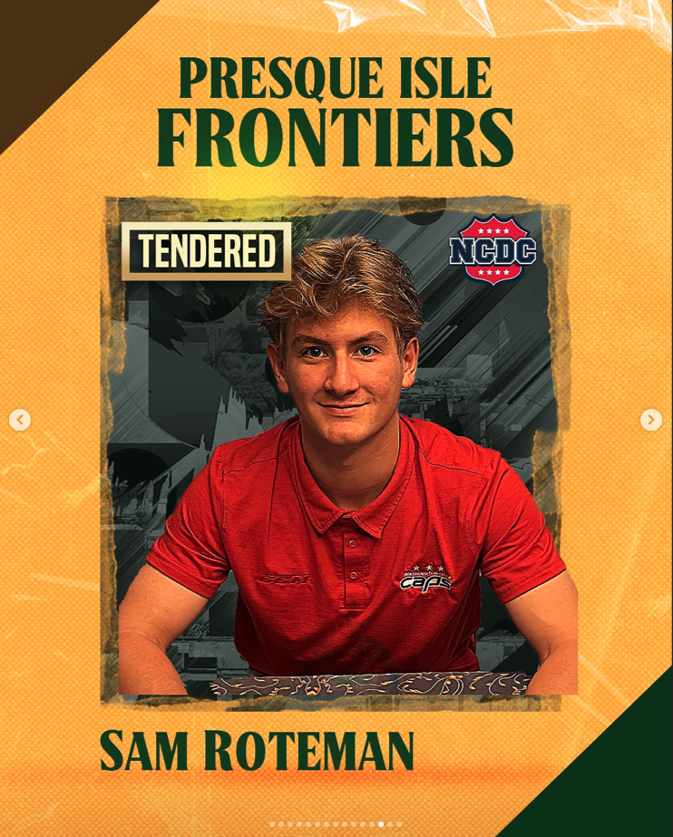 Sam Roteman, WLC 18U Premier, has officially been tendered by the NCDC Presque Isle Frontiers for the upcoming season!